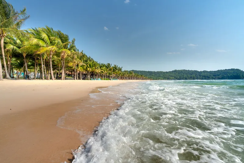 Palm trees and the beach on Phu Quoc, Vietnam